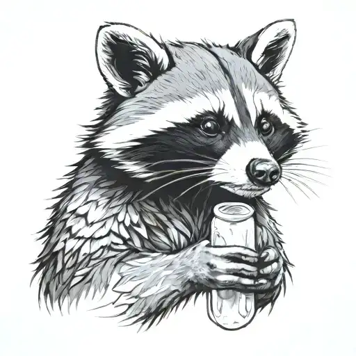 racoon holding a quartz in his hands - Variation 4