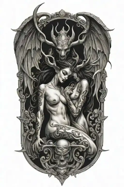 Succubus and incubus having sex.