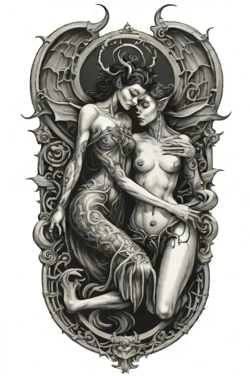 Succubus and incubus having sex.  - Variation 2