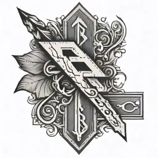 the letters GB and an up arrow  - Variation 2