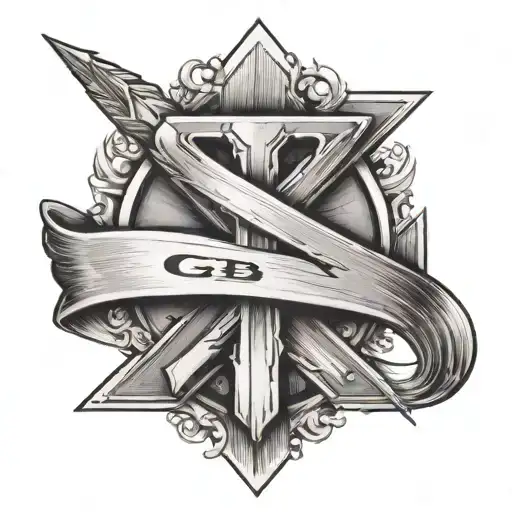 the letters GB and an up arrow  - Variation 4