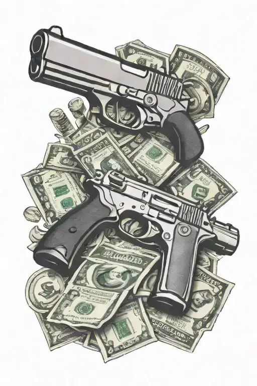 money sign and guns money drugs