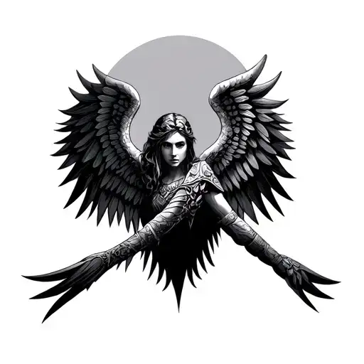 Valkyrie wings intertwined
