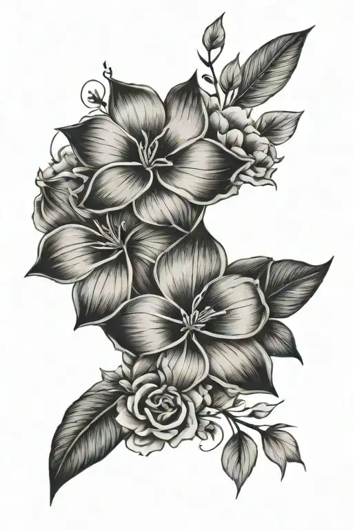 Samoan shoulder tattoo for female with flower tattoo - Variation 2
