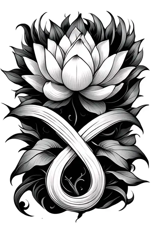 lotus flower intertwined infinity symbols - Variation 1