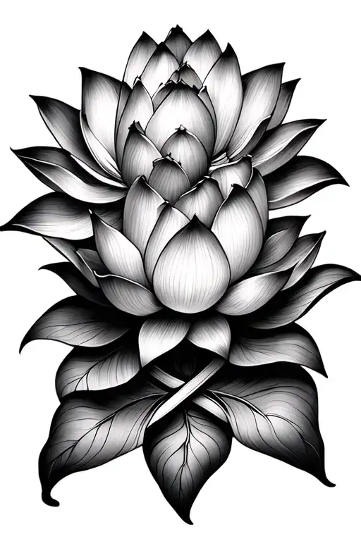 lotus flower intertwined infinity symbols - Variation 2