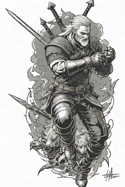 Witcher battling - Variation 2