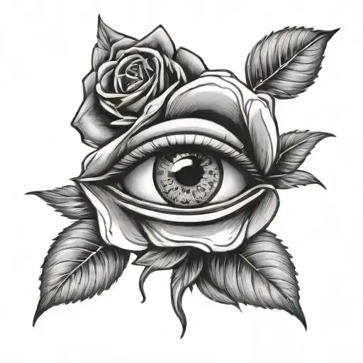 rose with eye of horus - Variation 2