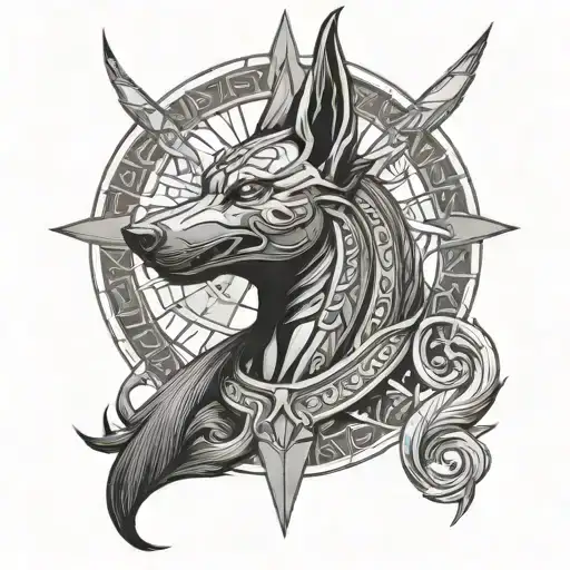 Anubis tattoo design
