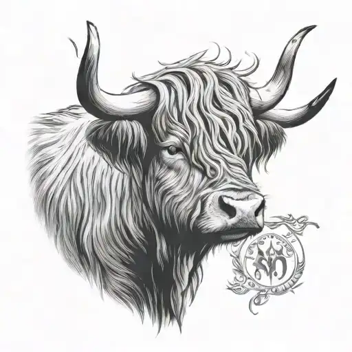 longhorn highland cow head - Variation 2
