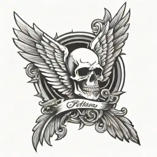 MASONRY SKULL WING BIKER