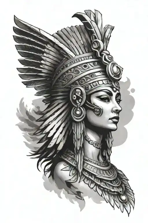 Egytian Cleopatra egyptian goddess with pharao headdress as a portrait - Variation 3