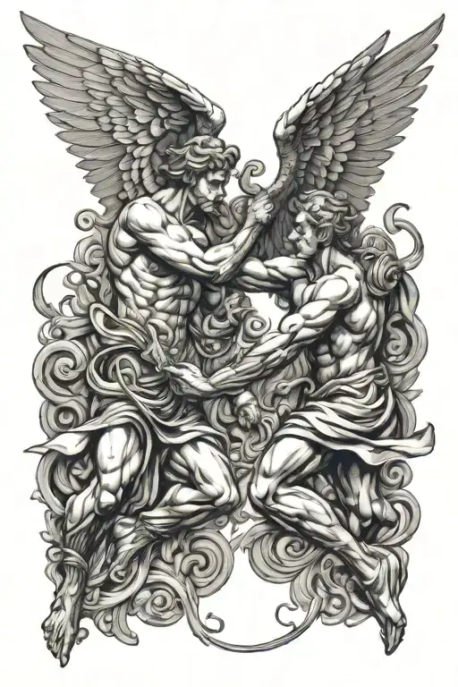 angels fighting demons - Variation 1