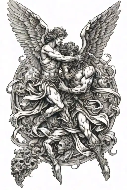 angels fighting demons - Variation 2