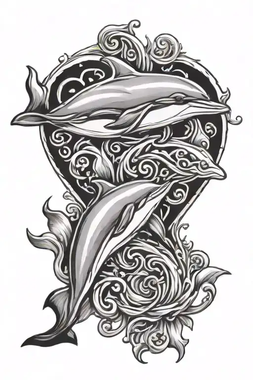 dolphin heart made - Variation 2