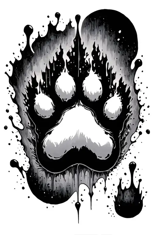 paw print surrounded by the void