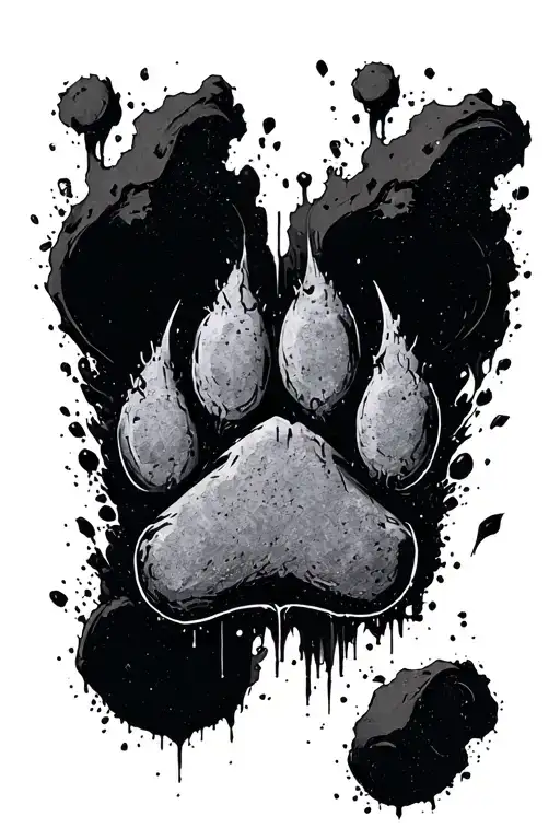 paw print surrounded by the void - Variation 2