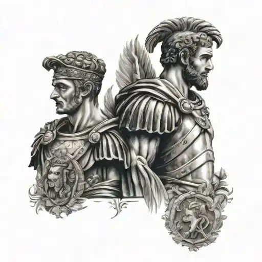 Roman emperors Augusto and Aureliano military style to honour my two sons named after the emperors with the names  - Variation 2