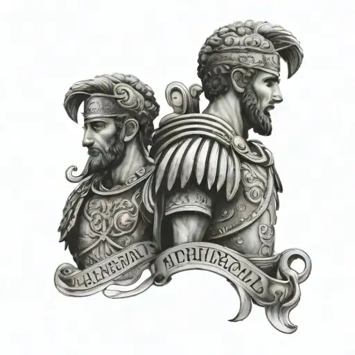 Roman emperors Augusto and Aureliano military style to honour my two sons named after the emperors with the names  - Variation 4