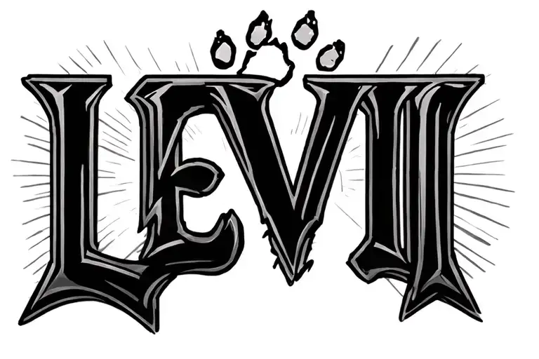 "LEVI" paw print - Variation 2