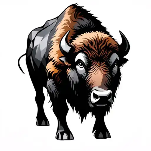 bison geometric design - Variation 2