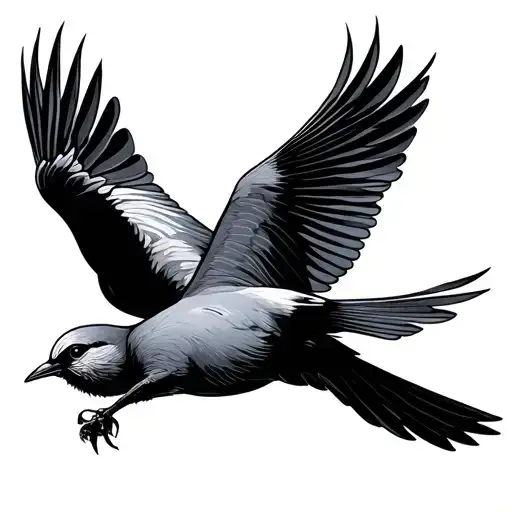 2 birds flying together representing mom and grandma - Variation 2