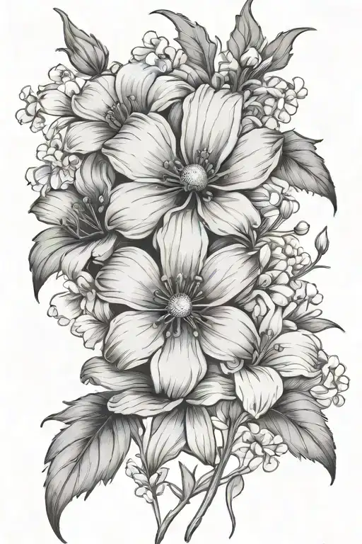daisy flowers, hawthorn flowers, sweat pea flowers, poppy flowers, gladiolus flowers, lilly flowers - Variation 2