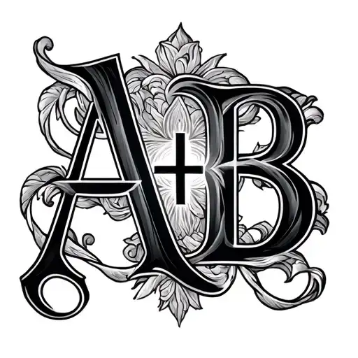 Initials A+B with 333 cleverly incorporated - Variation 2