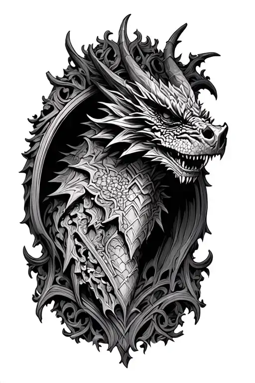 gothic architecture into a gargoyle front facing - Variation 2