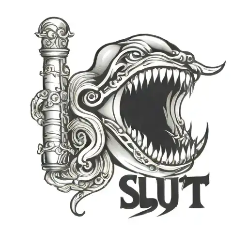 SIGN "SLUT" - Variation 2