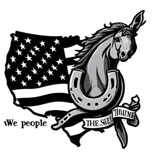 "we the people" with horseshoe and us flag - Variation 2