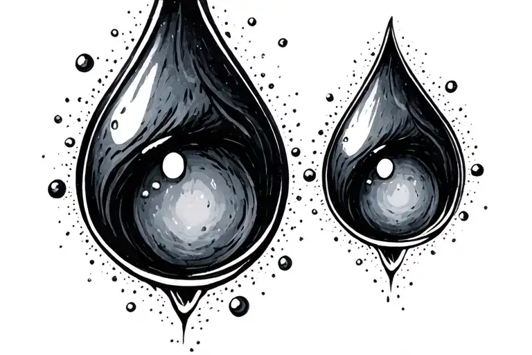 two dots shaped like tears - Variation 2