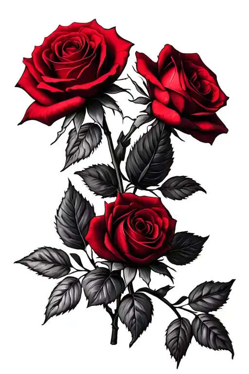 lots of black and red roses - Variation 2