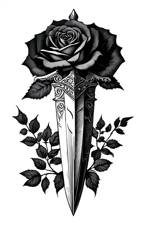 dagger and roses - Variation 2