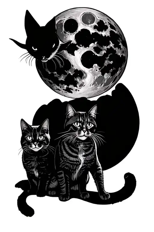 cats on an evil moon rising - Variation 2