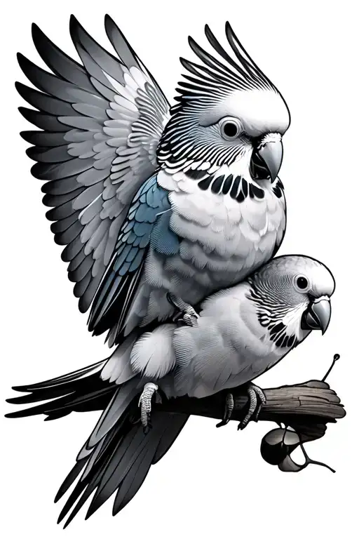 budgie flying - Variation 1