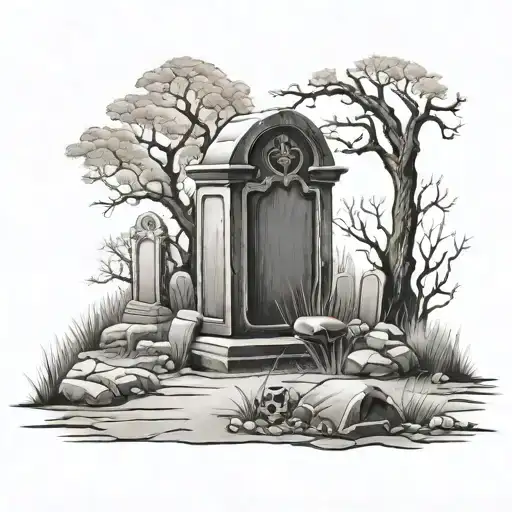 tombstones graveyard scene - Variation 3