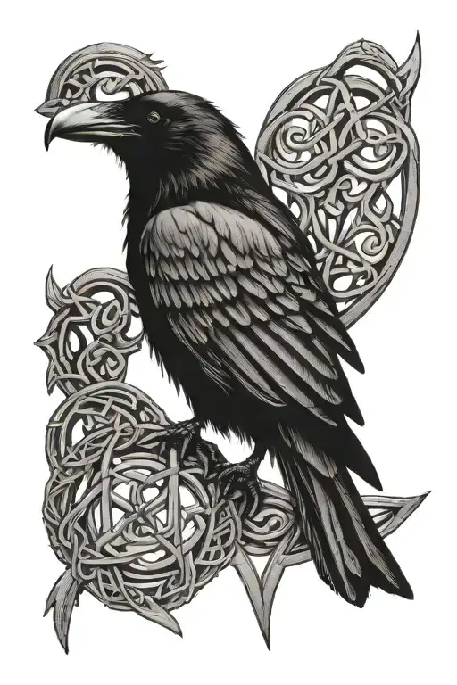 RAVEN AND CELTIC RUNES - Variation 2