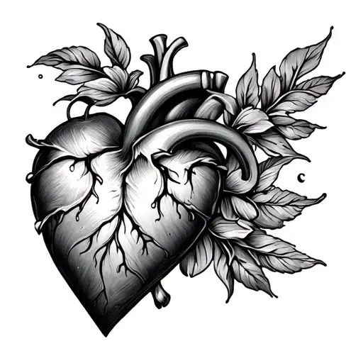 Coverup from a heart tattoo - Variation 2